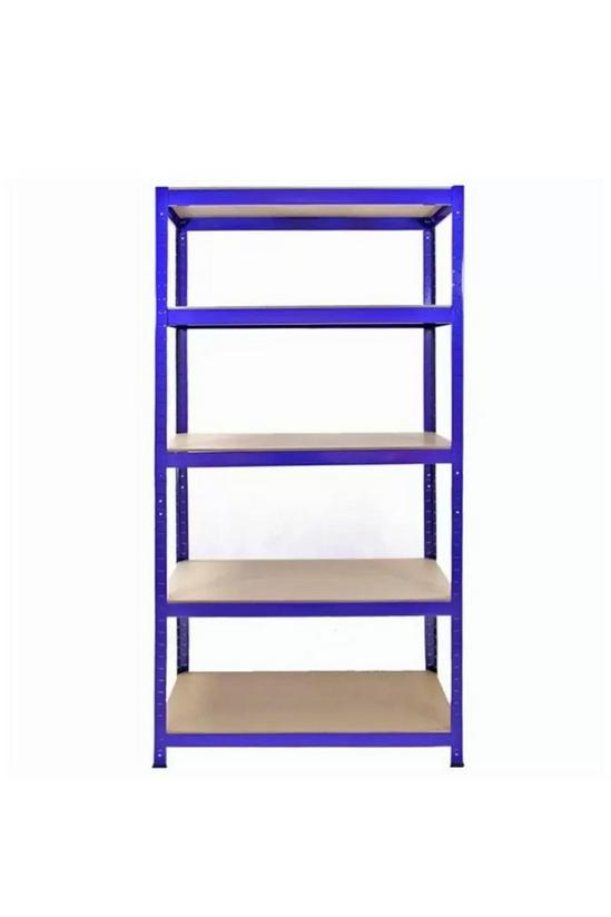 Monster Racking T-Rax Metal Storage Shelves, Blue, 90cm W, 45cm D, Set of 5 2