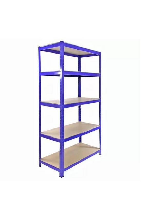 Monster Racking T-Rax Metal Storage Shelves, Blue, 90cm W, 45cm D, Set of 5 4