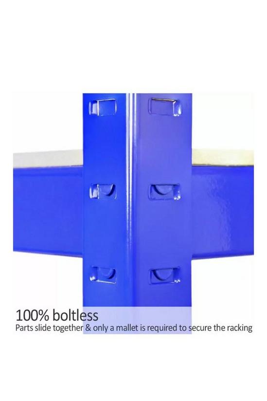 Monster Racking T-Rax Metal Storage Shelves, Blue, 90cm W, 45cm D, Set of 5 5