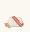Apatchy London Stone Leather Crossbody Bag With Red Cross-Stitch Strap thumbnail 1