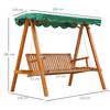 OUTSUNNY Swing Chair 3 Seater Swinging Wooden Hammock Garden Outdoor Canopy thumbnail 5