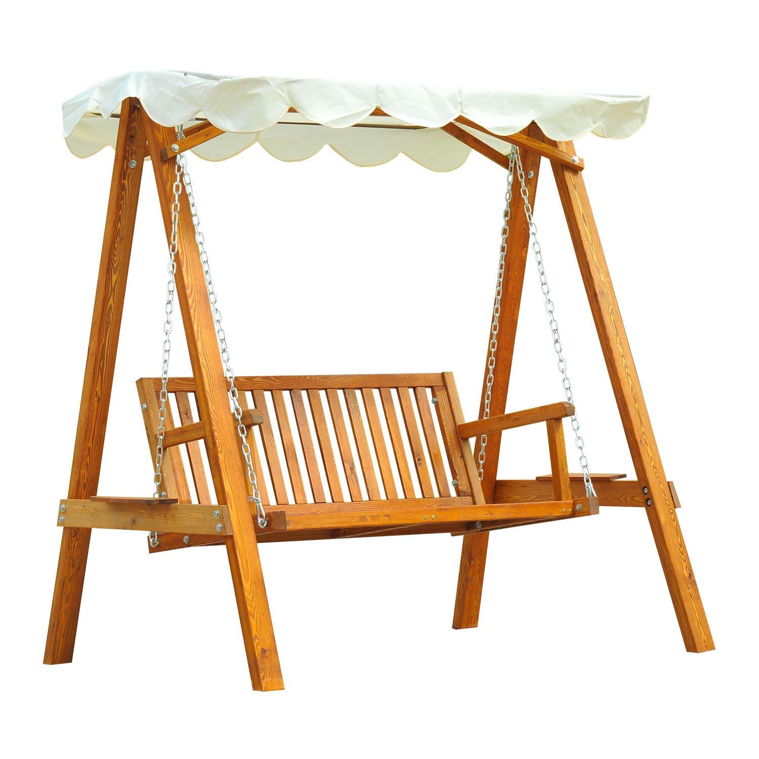 Garden Furniture 2 Seater Wooden Garden Swing Chair Seat Hammock