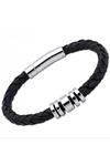 Unique & Co Leather Bracelet Stainless Steel Bracelet - A65Bl/21Cm thumbnail 1