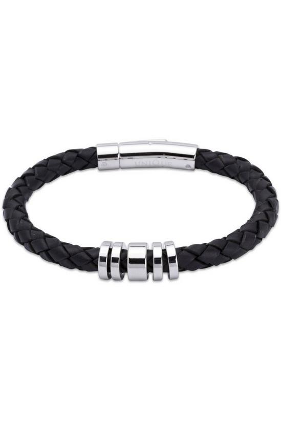 Unique & Co Leather Bracelet Stainless Steel Bracelet - A65Bl/21Cm 2