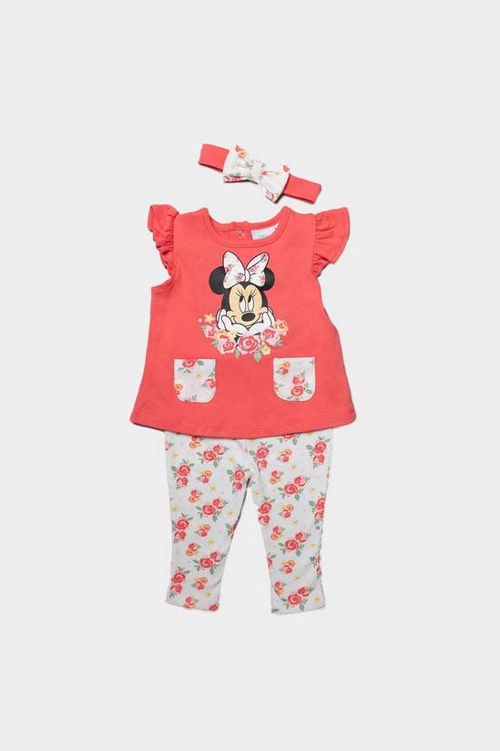 Disney Baby Minnie Mouse Floral 3-Piece Outfit 1