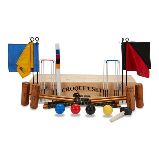 Uber Games Garden Croquet Set - 4 Player, with Wooden Box 1