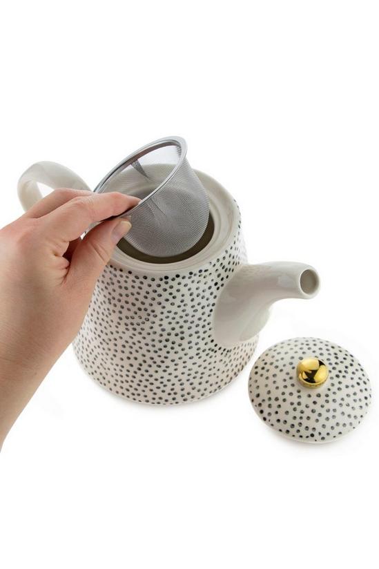 Upper Street Home Carnaby Ceramic Teapot with Stainless Steel Infuser 1L 5