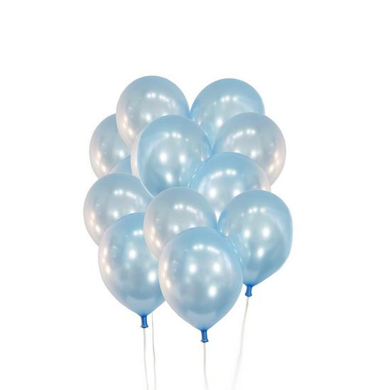 Shatchi Latex Balloons Metallic Light Blue 12 Inches for all occasions 10pcs 1