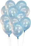 Shatchi Latex Balloons Metallic Light Blue 12 Inches for all occasions 10pcs thumbnail 2