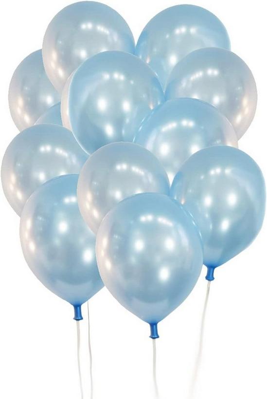 Shatchi Latex Balloons Metallic Light Blue 12 Inches for all occasions 10pcs 2