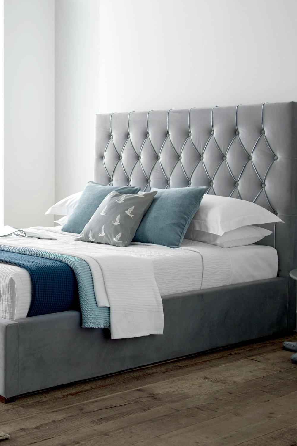 Savoy Grey Upholstered Ottoman Storage - Bed Frame