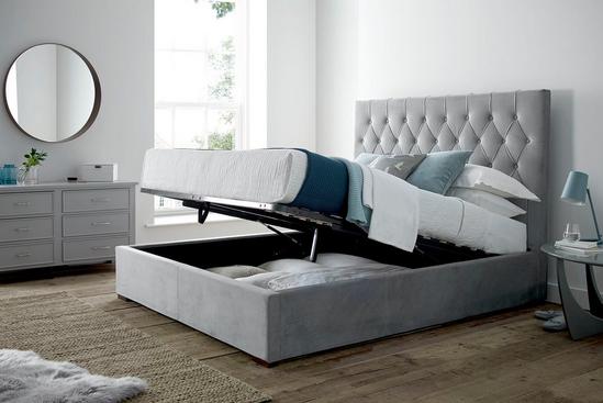 Time4sleep Savoy Grey Upholstered Ottoman Storage - Bed Frame 3