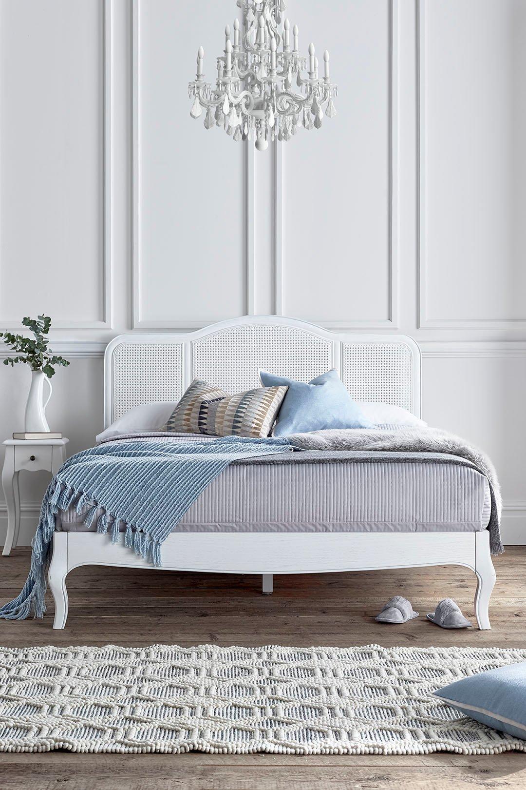 sienna white rattan bed frame - bed frame only