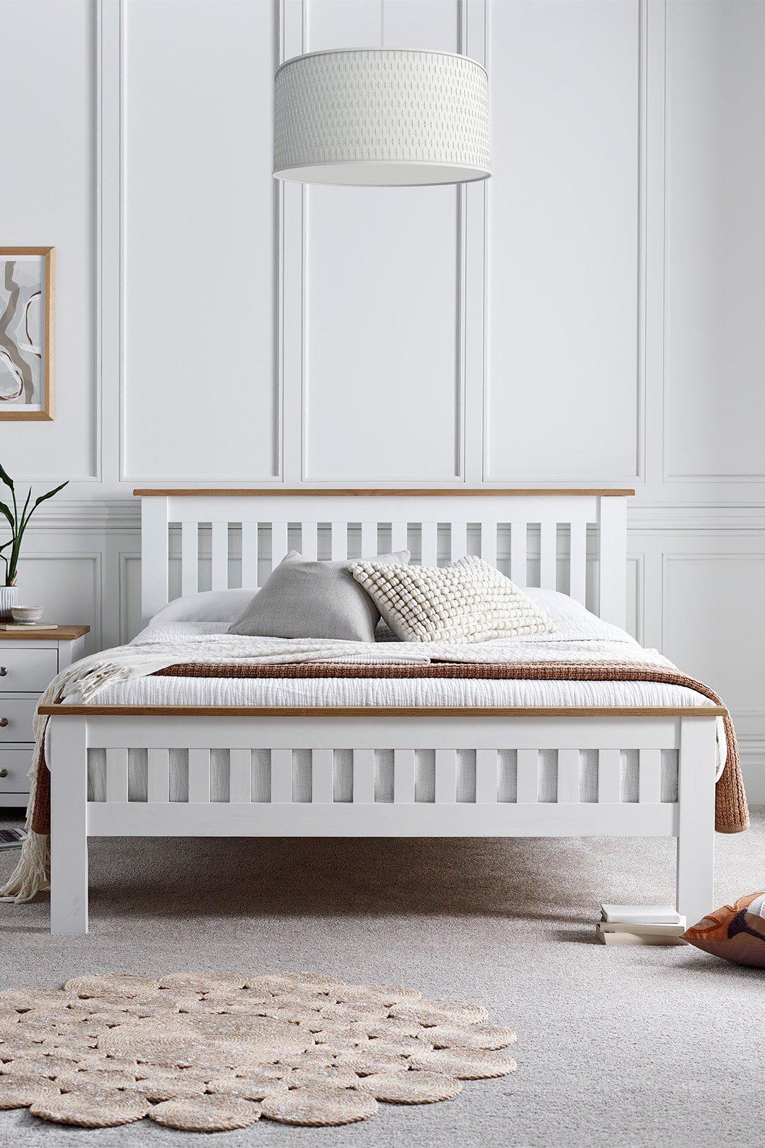 wilmslow white wooden - bed frame only