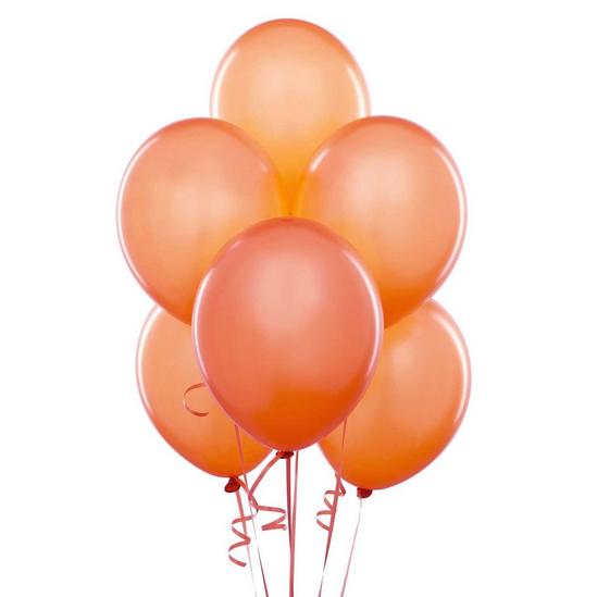 Shatchi Latex Balloons Metallic Orange 12 Inches for all occasions 25pcs 1