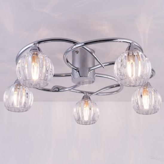 Harper Living BOLLA LED 5-Lights Energy Saving LED Ceiling Light Polished Chrome Natural White 4000K Bulbs Included 3