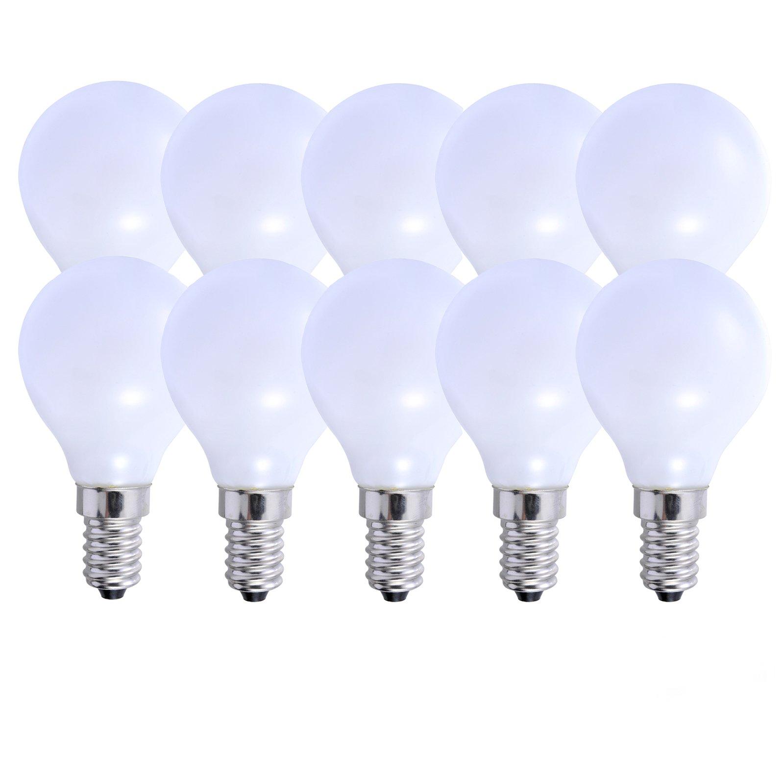 5 Watts E14 LED Bulb Opal Golf Ball Warm White Dimmable, Pack of 10