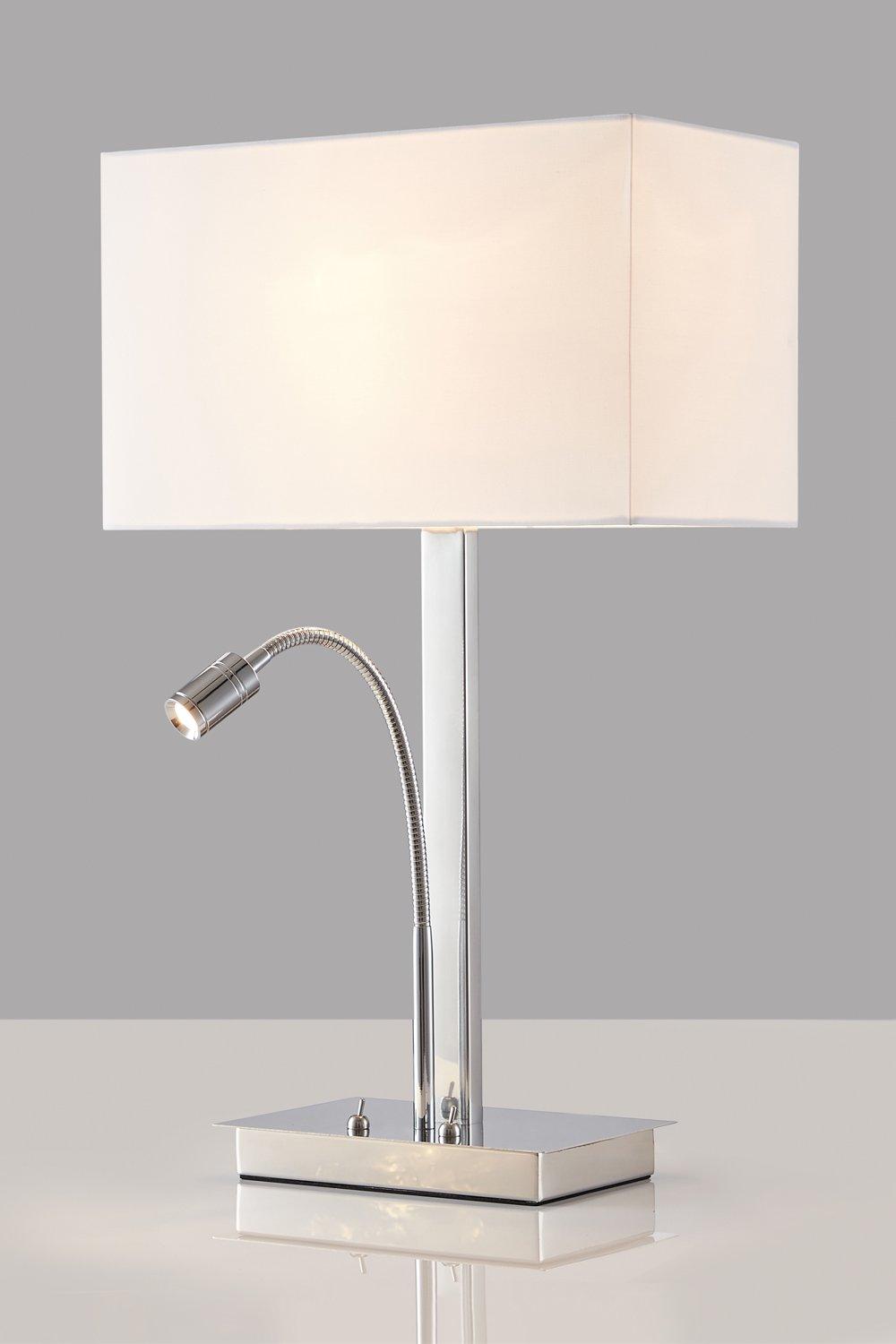 Office Table Lamp with Gooseneck LED Reading Light