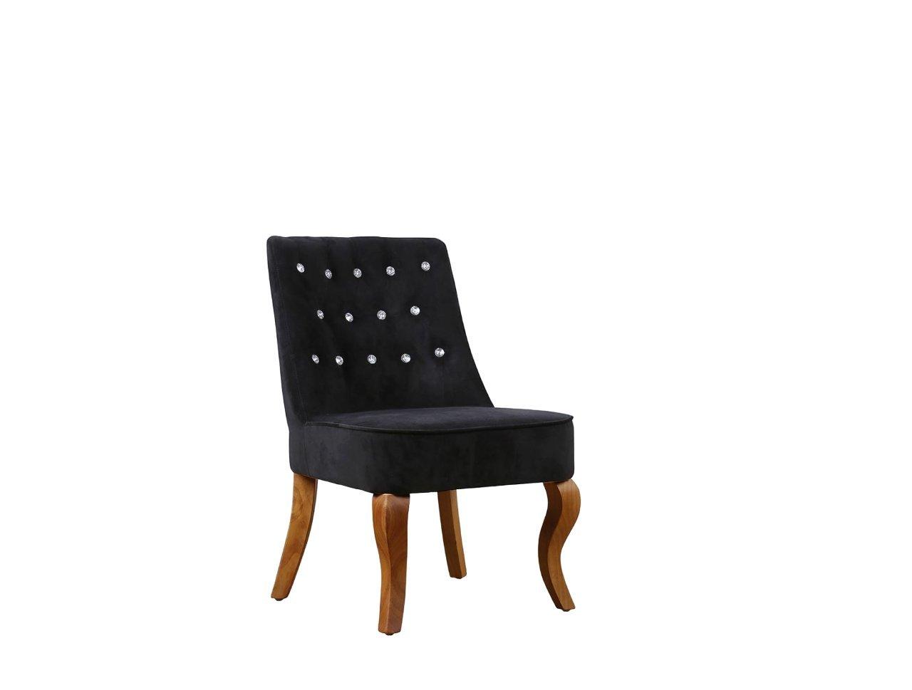 Black Velvet Bedroom Chair Darcey Crushed Fabric Easy Accent Lounge Crystal BIRLEA
