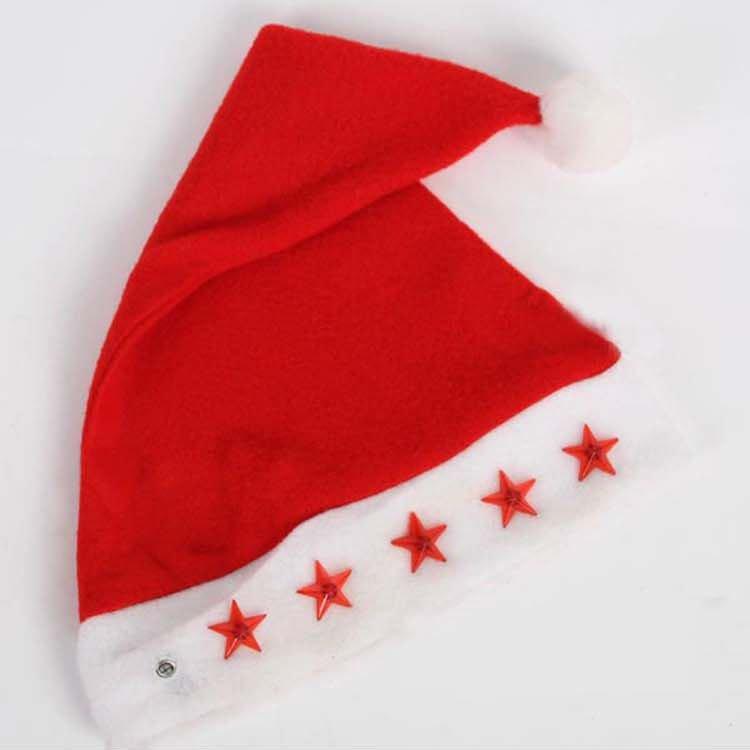 100 x Father Christmas Santa Hat with Flashing Lights Fancy Dress Costume Accesorise