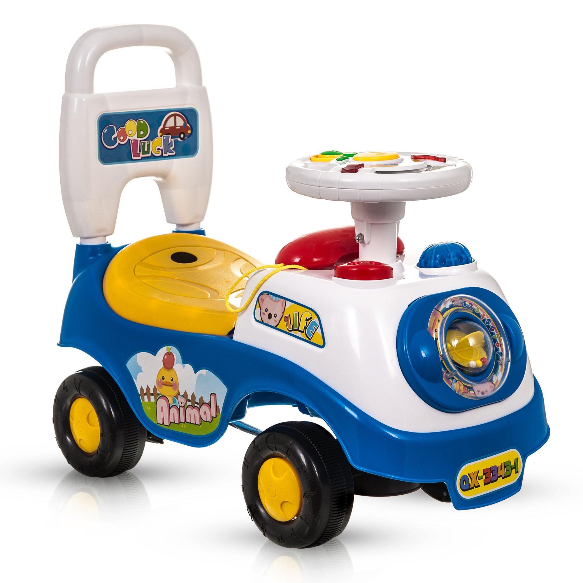 My First Ride On and Push Along Buggy Car - Learning Toy with Sounds and Accessories