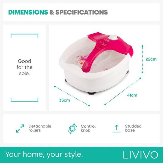 LIVIVO Deluxe Foot Spa with Infrared Sanitising Light 6