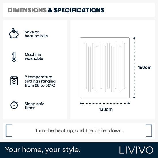 LIVIVO Electric Heated Blanket 6