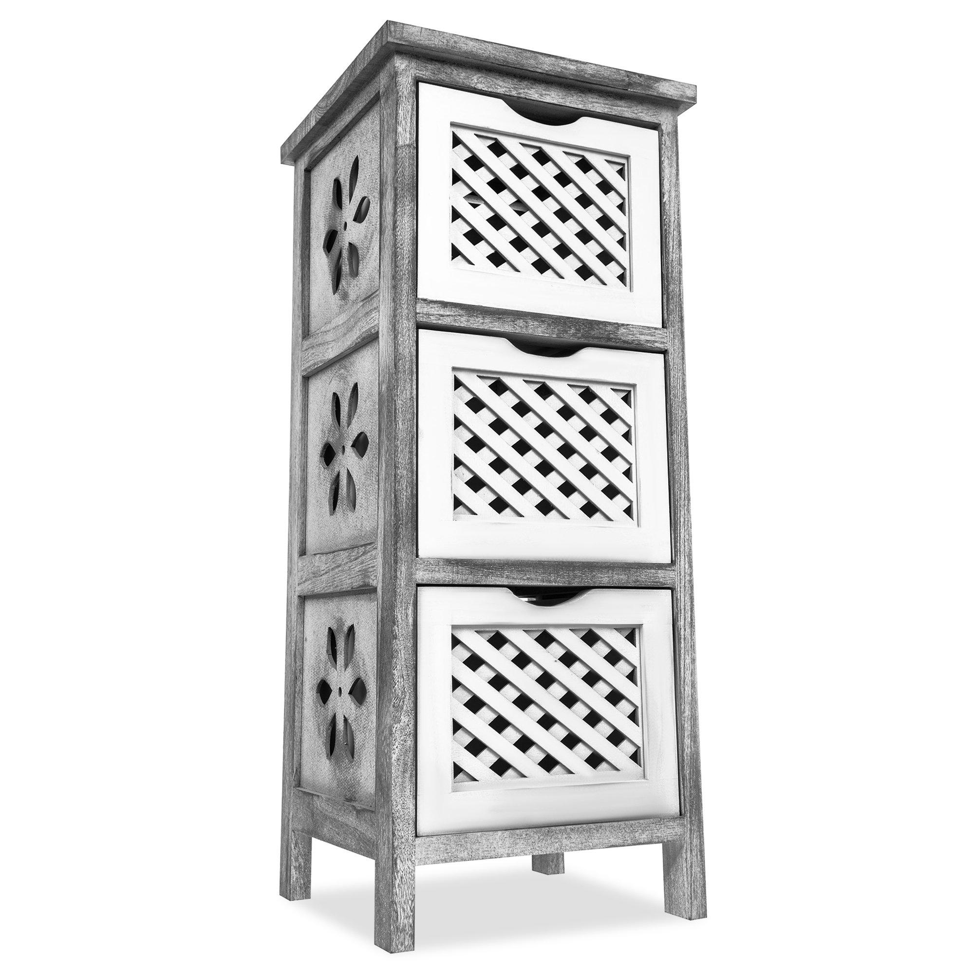 3-Tier Versatile Wooden Freestanding Drawer Cabinet