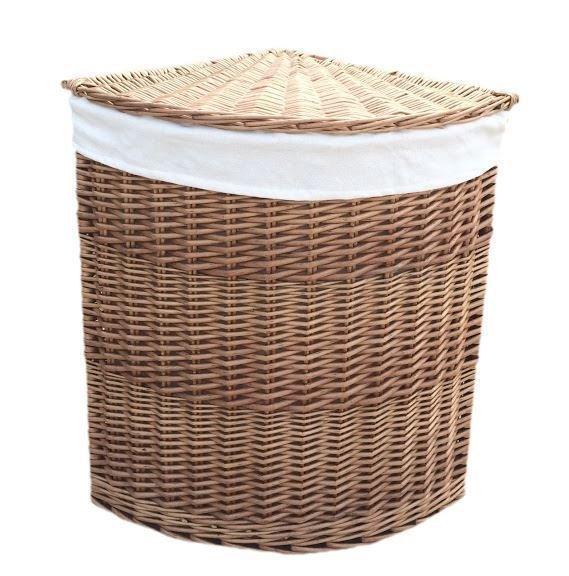 Cotton Lined Light Steamed Corner Laundry Basket