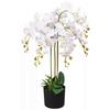 Leaf 85cm Leaf Design UK Realistic Artificial Orchid Flower Display in Pot thumbnail 1