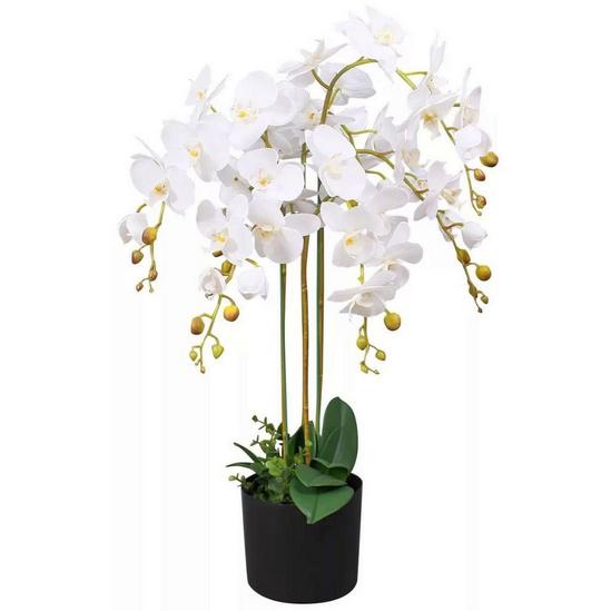 Leaf 85cm Leaf Design UK Realistic Artificial Orchid Flower Display in Pot 1