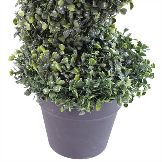 Leaf 90cm (3ft) Tall Artificial Boxwood Tower Tree Topiary Spiral Metal Top 4