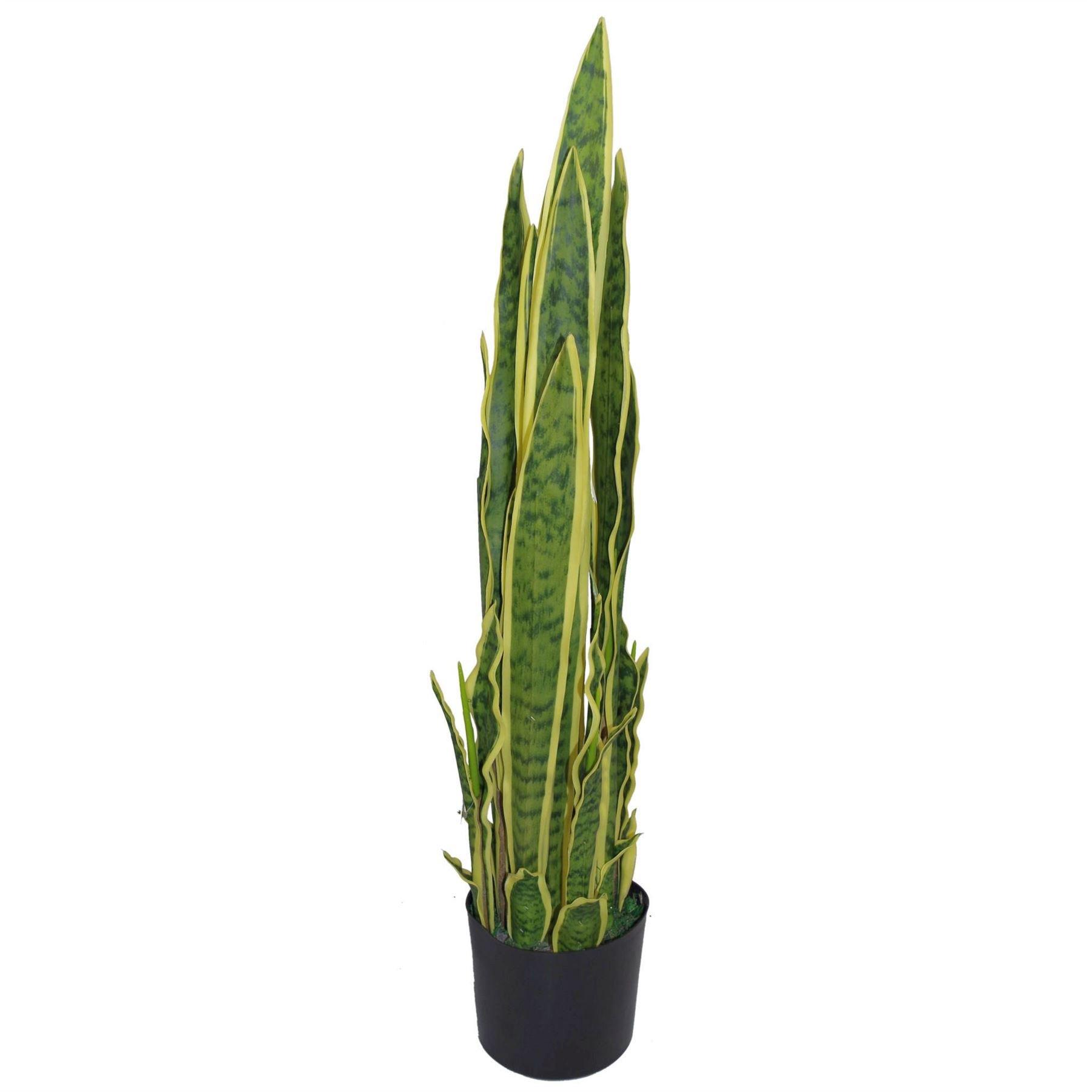 90cm (3ft) Artificial Sansevieria Yellow Green Indoor Plant - Large