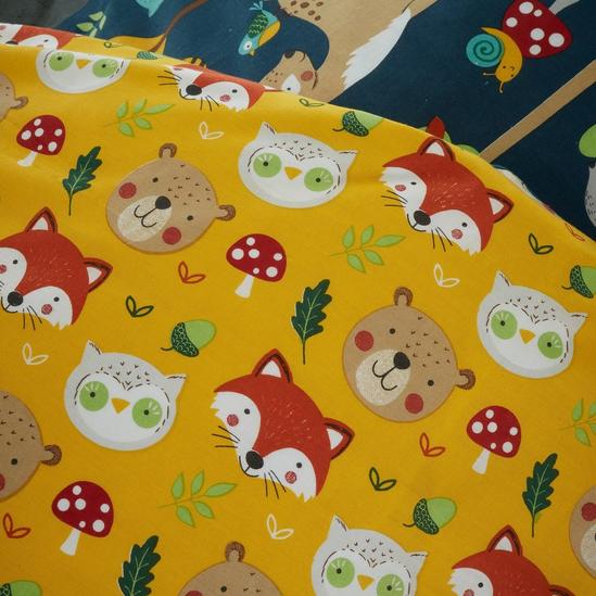 Happy Linen Company Kids Woodland Friends Animals Reversible Duvet Cover Bedding Set 4