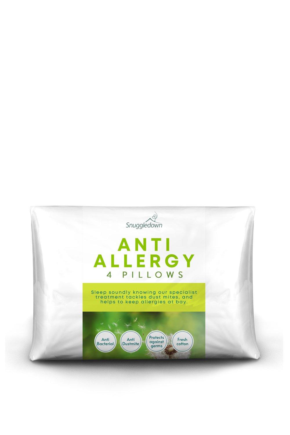 4 Pack Freshwash Anti Allergy Medium Support Pillows