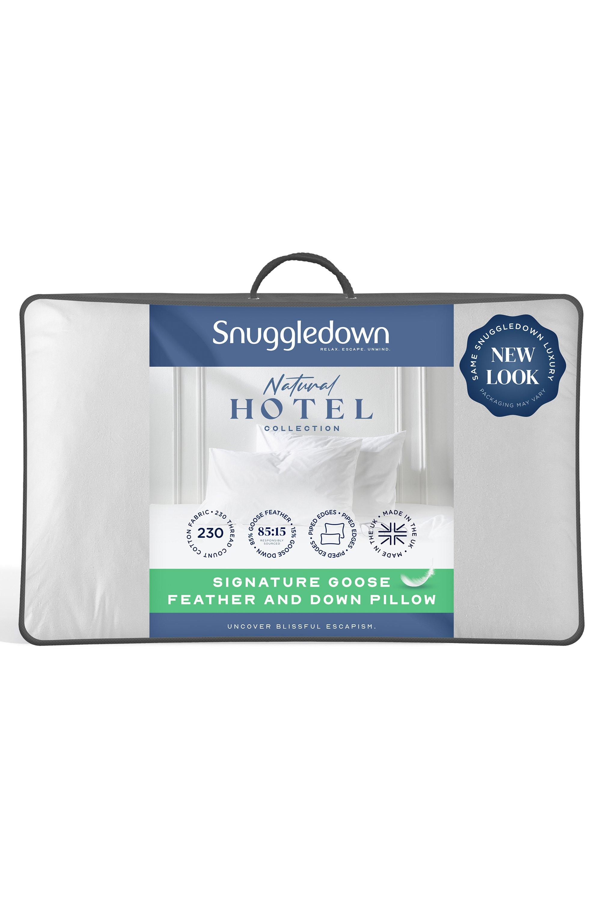 2 Pack Hotel Goose Feather & Down Medium Support Pillow