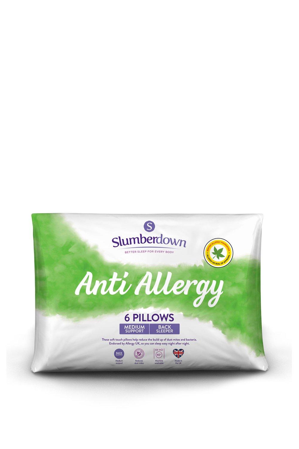 6 Pack Anti Allergy Medium Support Pillows
