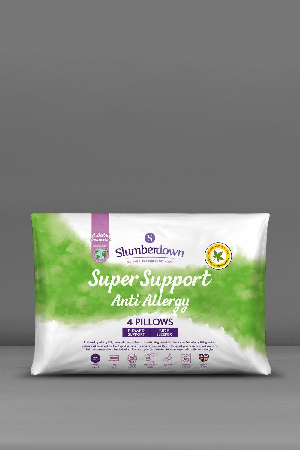 4 Pack Anti Allergy Super Support Side Sleeper Firm Pillows