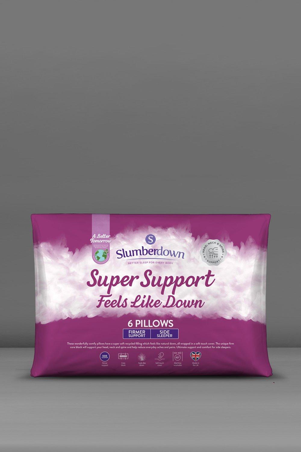 6 Pack Feels Like Down Super Support Side Sleeper Firm Pillows