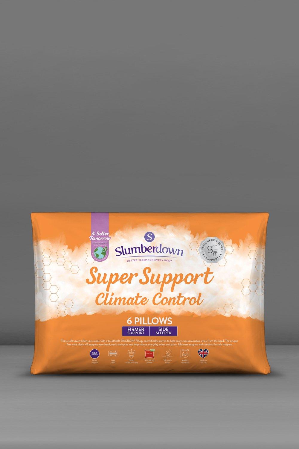 6 Pack Climate Control Super Support Side Sleeper Firm Pillows