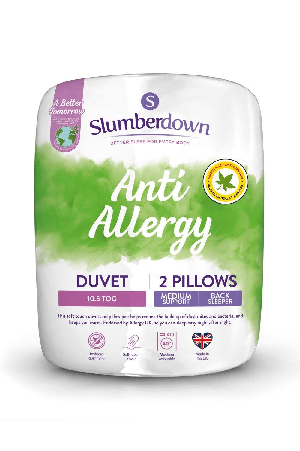 Anti Allergy 10.5 Tog All Year Round Duvet With 2 Pillows