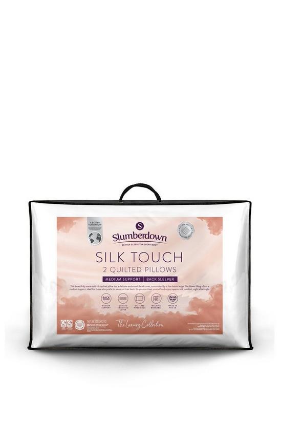 Slumberdown 2 Pack Luxury Silk Touch Quilted Medium Support Pillows 1