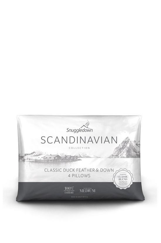 Snuggledown 4 Pack Scandinavian Duck Feather & Down Medium Support Pillows 1