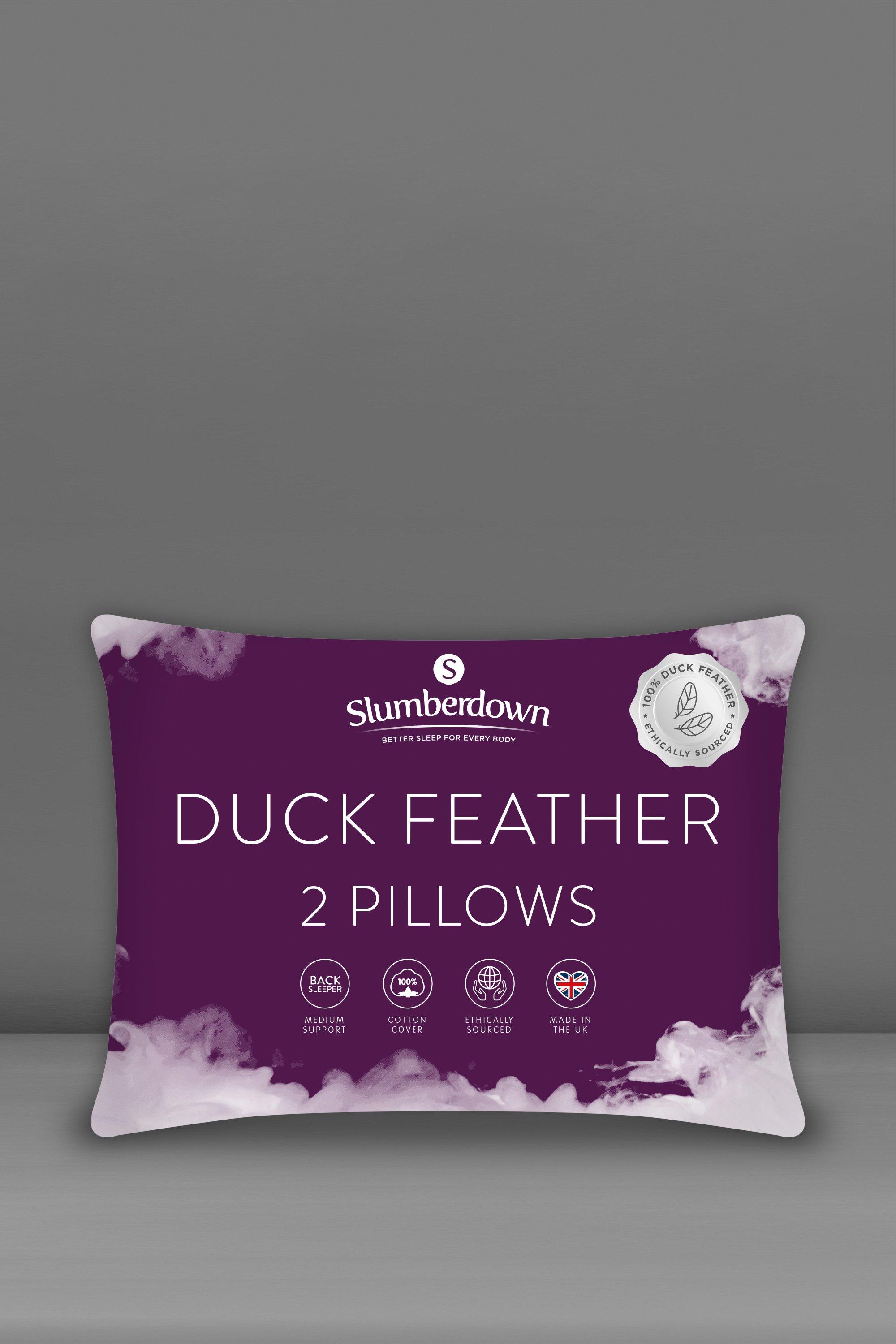 2 Pack Duck Feather Medium Support Pillows