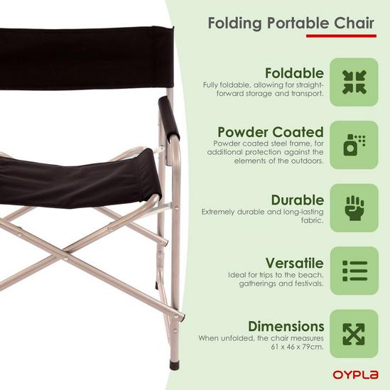 Oypla Folding Lightweight Outdoor Portable Directors Camping Chair 3