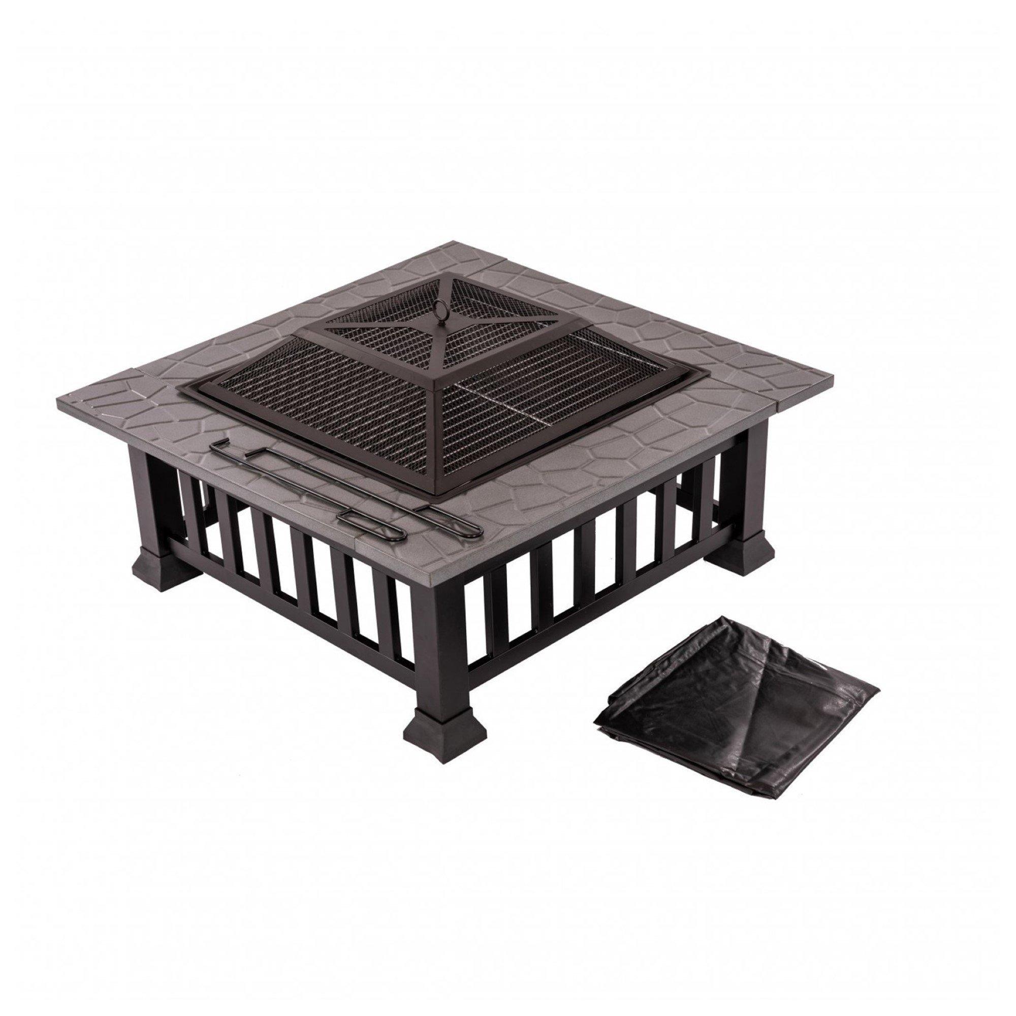 Firepit Table Outdoor Garden Patio Heater BBQ Grill with Cover