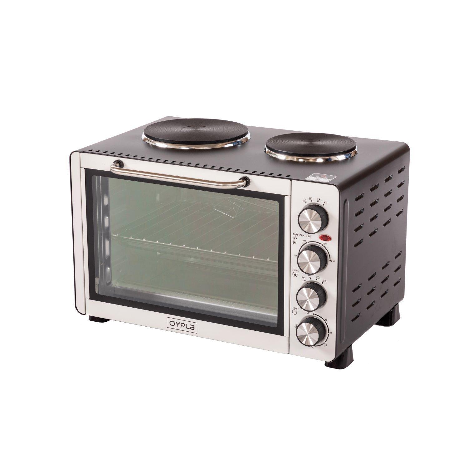 30L Electrical Mini Oven with 2 Hot Plates, Timer And Grill