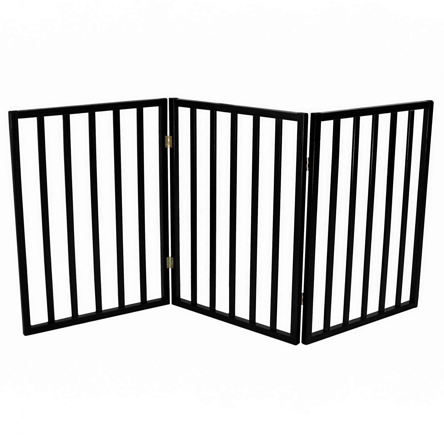 Oypla  Black Dog Safety Folding Wooden Pet Gate Portable Indoor Barrier