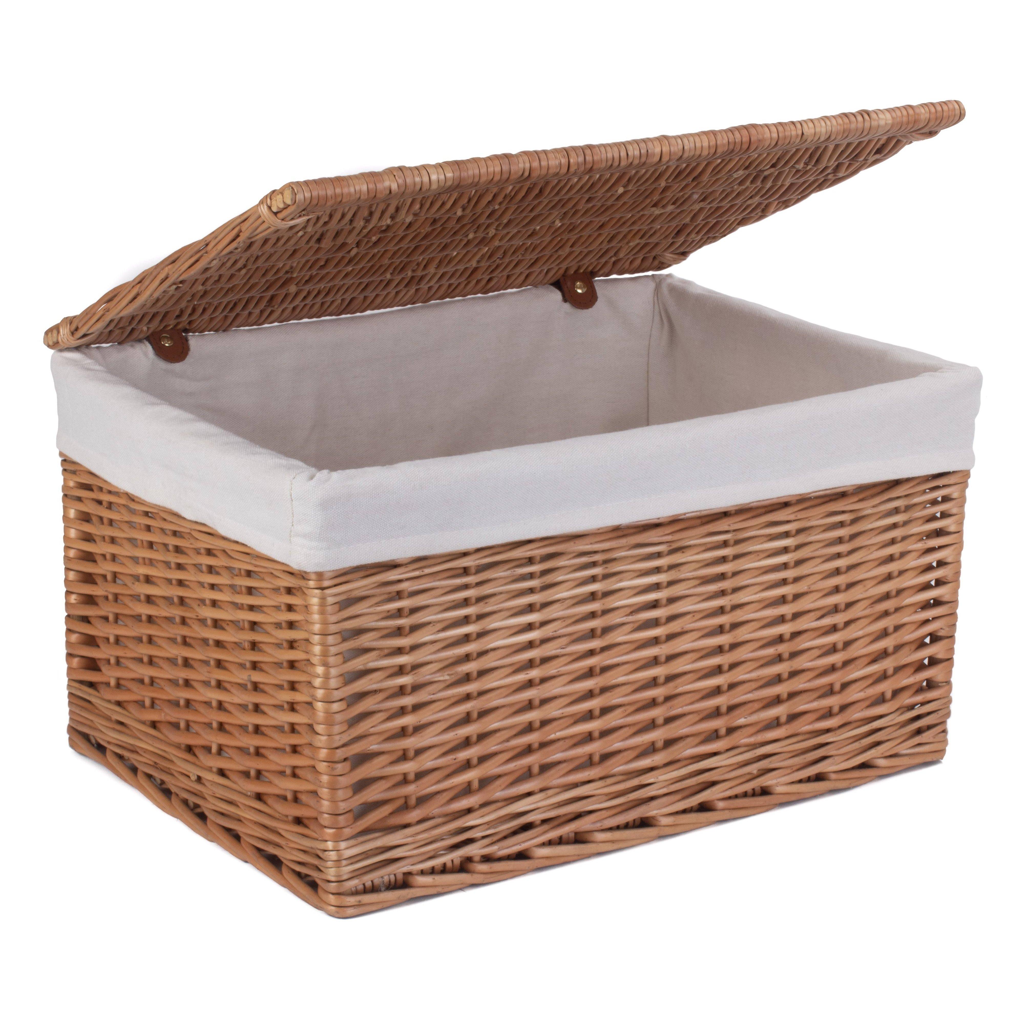 Wicker Light Steamed Cotton Lined Storage Basket