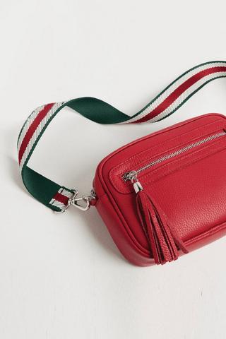 Calvin Klein, Bags, Calvin Klein Modena Fire Red Leather Crossbody Bag